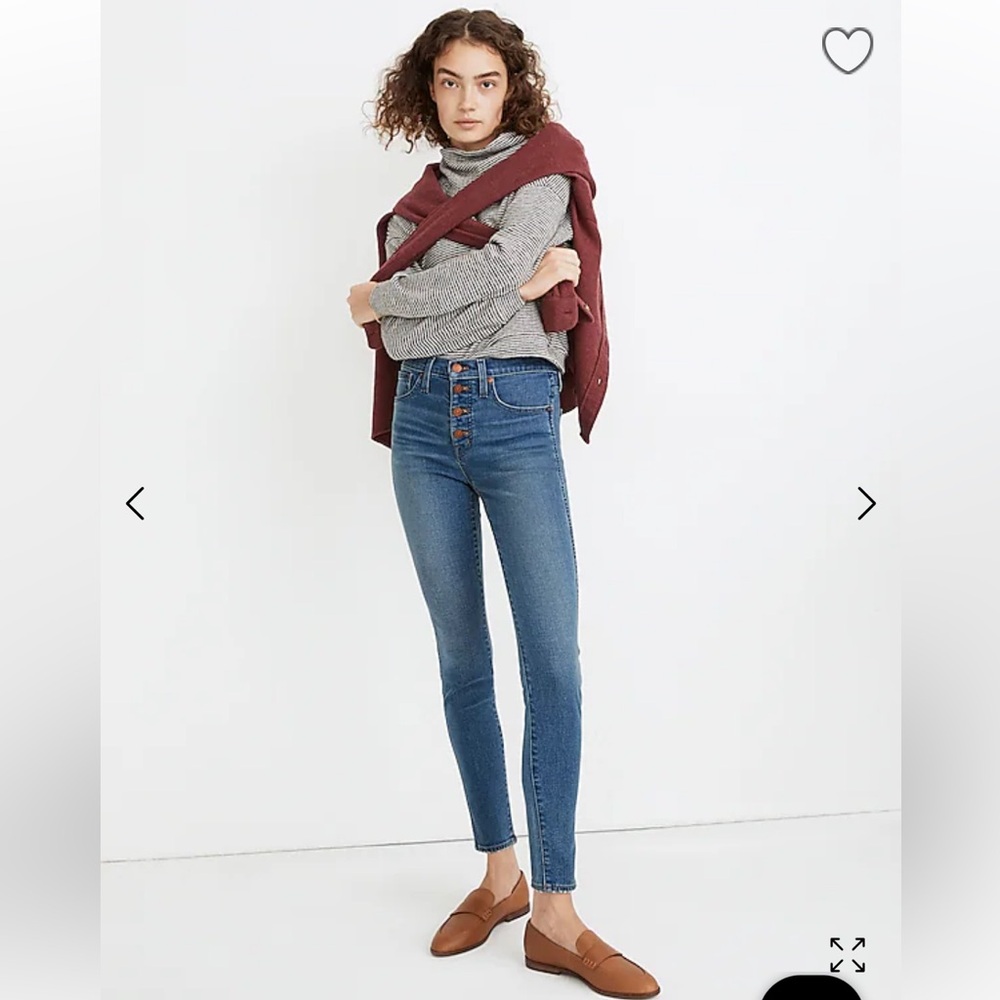 MADEWELL 10” High Rise Skinny Jeans in Demit Wash / Size 28 / NWT